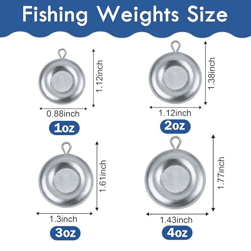 Disc Sinkers Fishing Weights - 1oz Coin Sinkers, 5pcs
