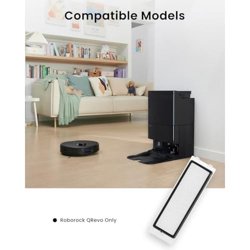 4Pack Filter Replacement Parts Compatible with Roborock QRevo Robot Vacuum Cleaners, High-Efficiency Filters Replacement Parts