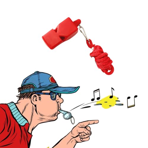 Premium Sports & Outdoor Safety Whistle with Lanyard - Red