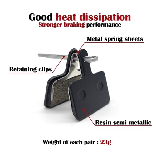 Bicycle Disc Brake Pads - 4 Pairs Resin Replacement Pads