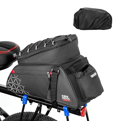 KEMIMOTO 15L Expandable Rear Bicycle Rack Bag - Water-Resistant, Single Compartment