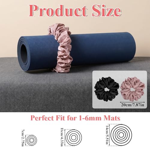 Yoga Mat Scrunchie Strap - Durable Velvet Holder for All Mats
