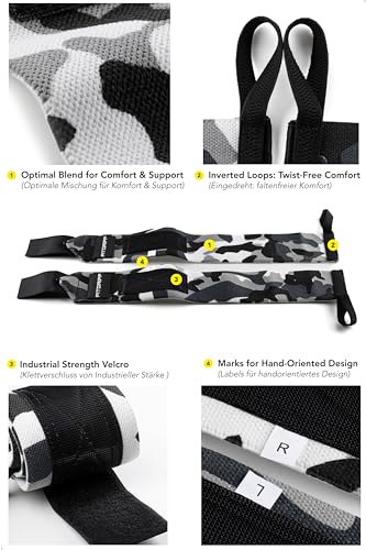Lifting Straps & Wrist Wraps Bundle - Camo Grey / One Size