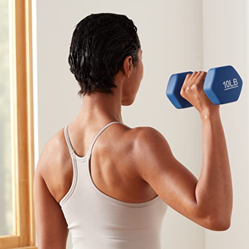 10 lb Neoprene Dumbbell Hand Weights - Set of 2 for Muscle Toning