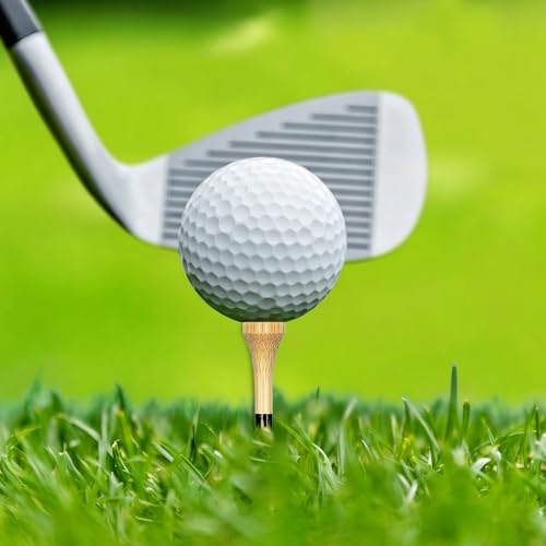 1-1/2 Inch Wooden Golf Tees - Natural Color, 100 Count