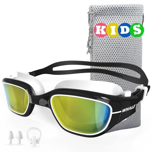 Kids Swim Goggles - Comfortable Polarized UV400 Anti-Fog - Black Polarized Lenses