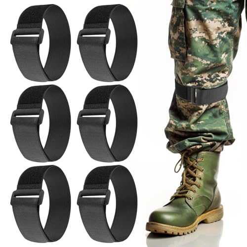 Adjustable Bicycle Pant Leg Straps - 6 Pcs Black Safety Bands