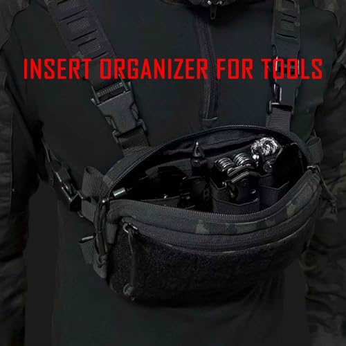 BOSITIVE Black 3-Piece Tactical Modular EDC Organizer Insert & Pouch