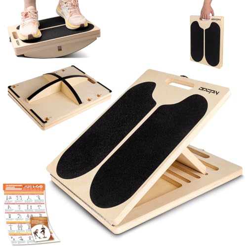 3-in-1 Slant Board & Balance Board - 300 LBS Capacity, 6 Angles