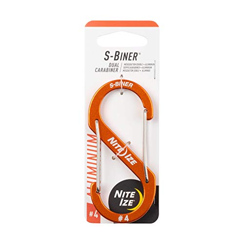S-Biner Dual Carabiner - Size 4 Lightweight Aluminum Hook - Orange