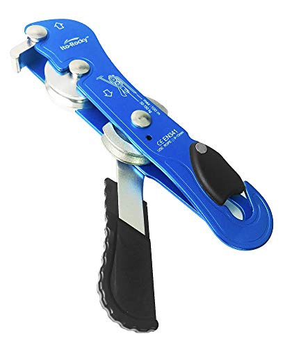 Blue Self-Braking Descender for Climbing & Rescue - CE Certified
