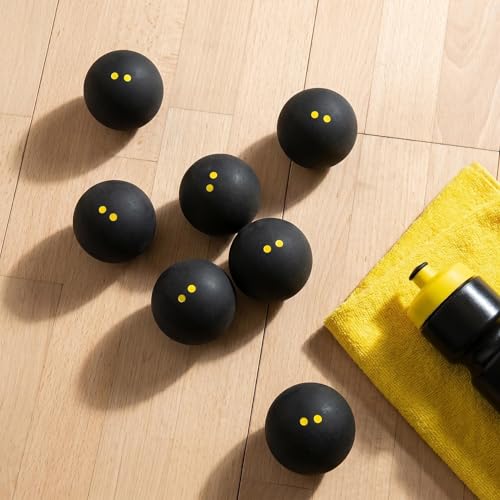 Professional Squash Balls - Double Yellow Dot, 3 Pack