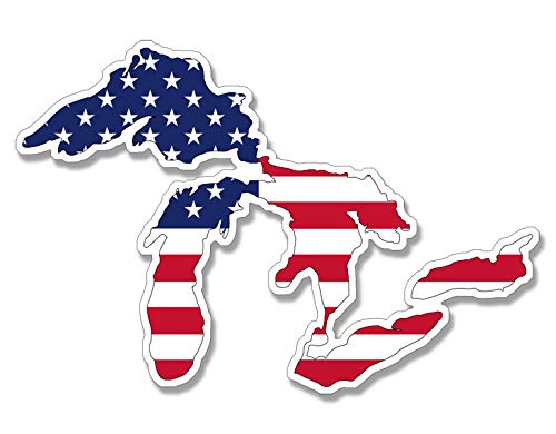 Great Lakes USA Flag Sticker - 3x5 Inch Vinyl Decal