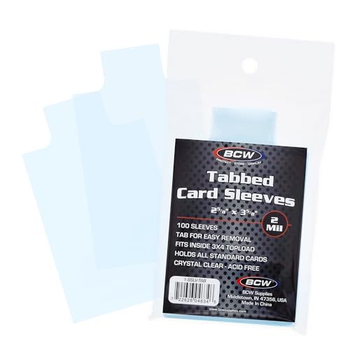 Tabbed Card Sleeves - 100 Pack for Grading PSA, BGS, SGC, CSG, HGA