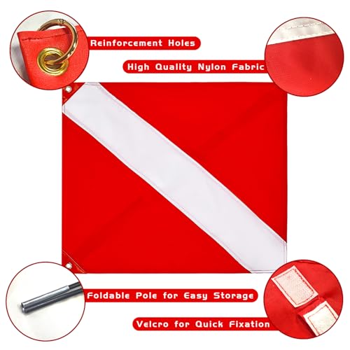 Dive Flag for Boat 20 x 24 in with Removable Stiffening Pole – FLAGMESAGE