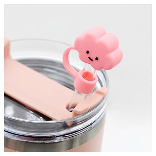 Silicone Straw Cover Set for 30/40oz Tumblers - 6pcs Strawberry Cloud Flower