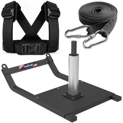 GanFindX Black Workout Weight Sled for Speed & Strength Training, Adjustable Belt