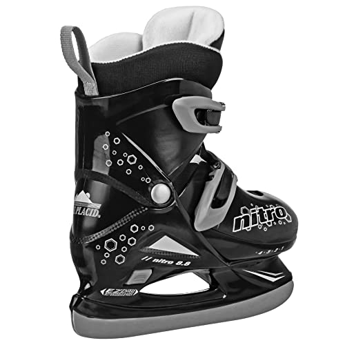Adjustable Ice Skates for Boys - Nitro 8.8 Grey, Large (4-7)