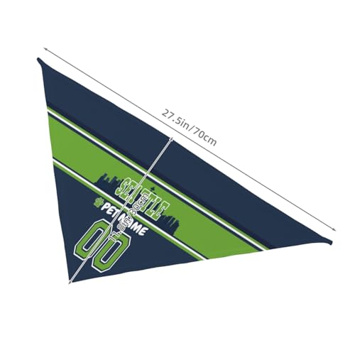 Personalized Seattle Dog Bandana - Custom Name & Number - One Size