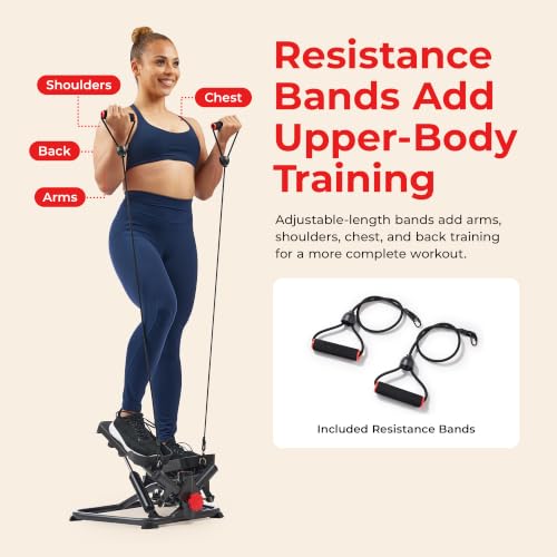 Twist Stair Stepper with Resistance Bands - Black Onyx