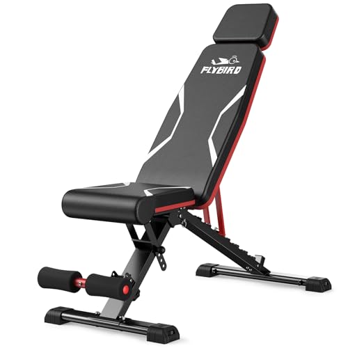Adjustable Weight Bench for Home Gym - 750LBS Capacity, Black