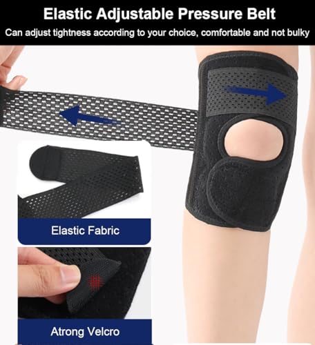 Adjustable Knee Brace for Pain Relief - Medium Black-Right