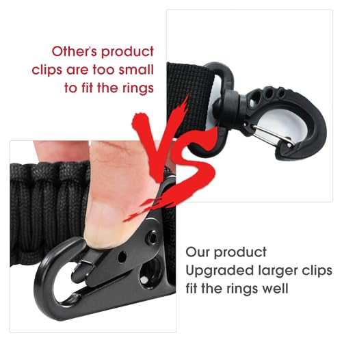 VVAAGG Black Two Point Paracord Gun Sling Adjustable Heavy Duty Nylon