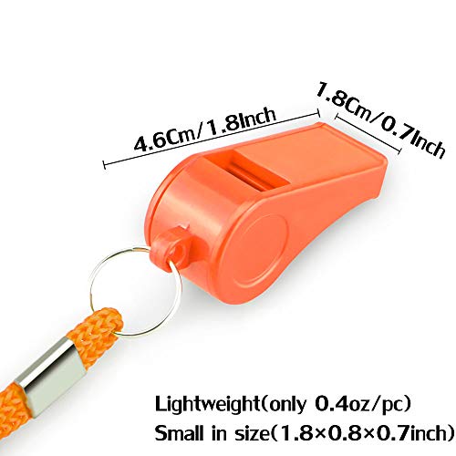 Super Loud 120dB Emergency Survival Whistle with Lanyard - Orange B