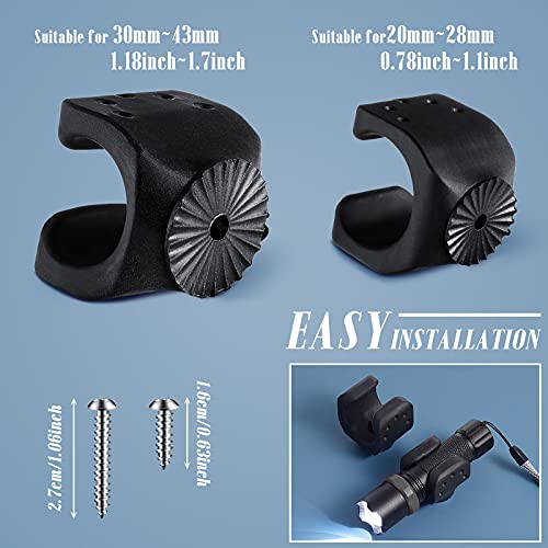Flashlight Mounting Brackets - 4 Pieces with Screws, Versatile Clip for LED