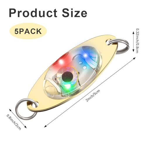Skylety 10 Pcs LED Fishing Lures Flasher Saltwater Bass Bait for Deep Sea & Boat Fishing