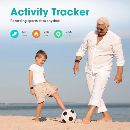 Senior-Friendly Pedometer Watch - Light Purple 1.4" | No App, Heart Rate & Sleep Tracker