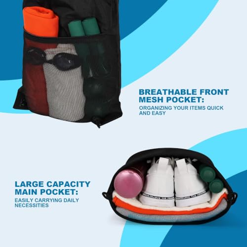 Lightweight Drawstring Backpack for Gym, Travel & Sports
