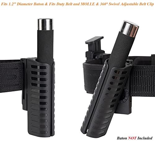 TACNEX Universal Baton Holder for 16-26 Inch Telescopic Baton with Rotatable Clip - Law Enforcement Duty Belt & MOLLE Compatible