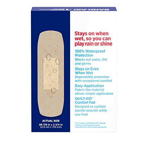Waterproof Adhesive Bandages - 100% Waterproof, 20 Count (Pack of 2)