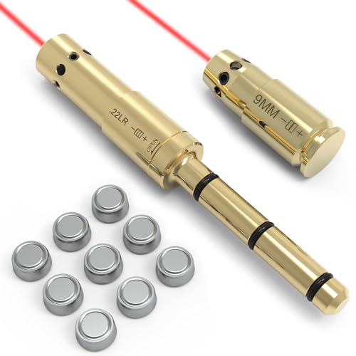 Boresight Kit for 22LR & 9MM - Brass Laser Dot for Hunting