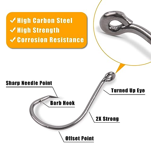 Saltwater Circle Hooks - 2X Strong Black Nickel Fishing Hooks - #4, 100pcs