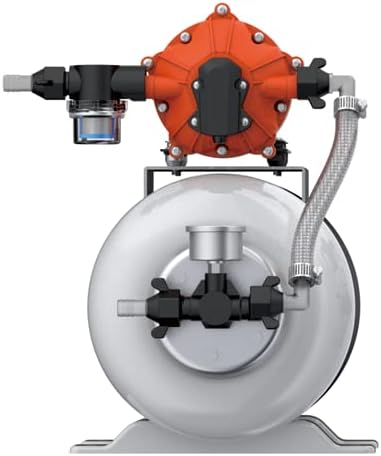 SEAFLO Marine Water Pump - 12V DC 60 PSI 5.5 GPM with 2 Gallon Accumulator Tank System | Quiet Operation & 4-Year Warranty