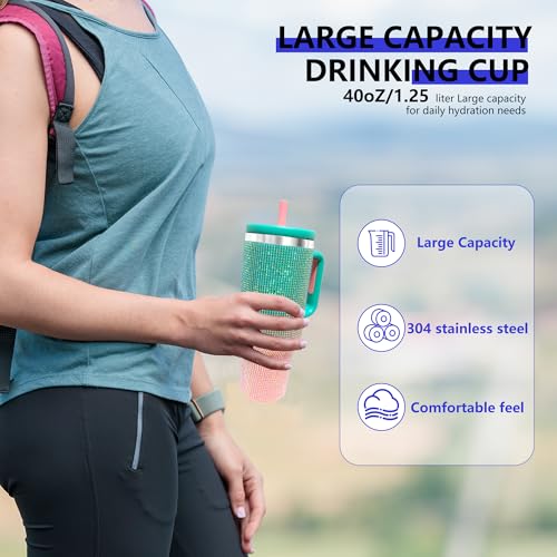 40 Oz Insulated Stainless Steel Water Bottle - Leakproof Travel Tumbler