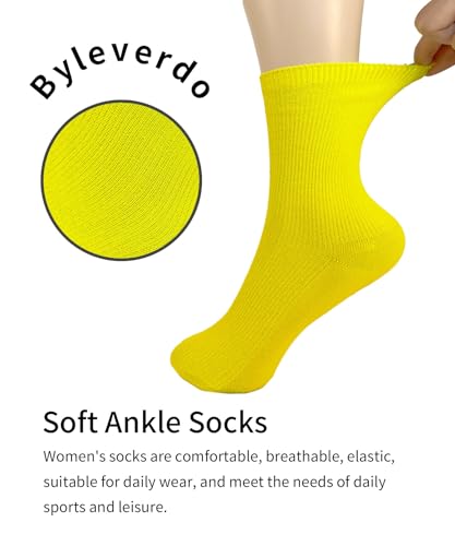 Women's Ribbed Knit Cotton Athletic Crew Socks - Royal Blue