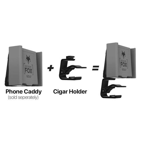 Cigar Holder for Desert Fox Golf Phone Caddy - Slides into the Bottom of the Phone Caddy to hold your Cigar - Holds all Cigar Sizes