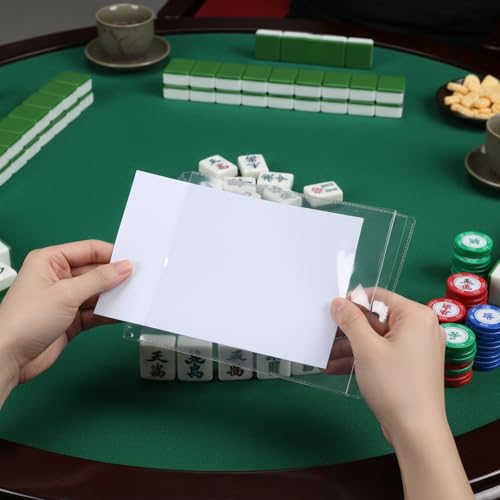 Clear Mahjong Card Sleeves - 4 Pack for Large Size Scorecards