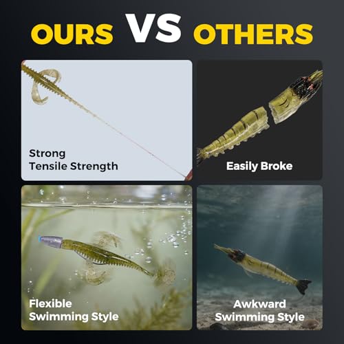 Paddle Tail Swim Baits - 30Pcs Soft TPE Fishing Lures - Green Shad