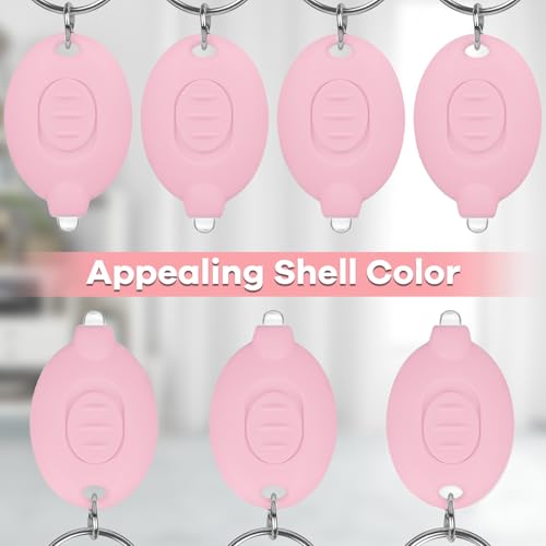 7 Pcs Mini LED Keychain Flashlights - Ultra Bright Light Pink