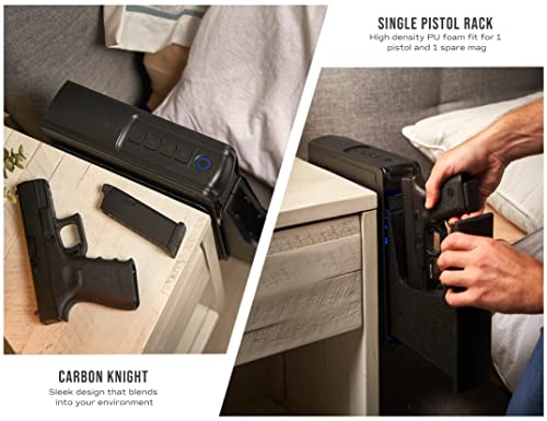 Biometric Bedside Gun Safe for Handgun - Quick Access Pistol Storage