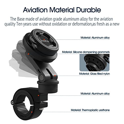 Sincetop Vibration Dampener Bike Phone Mount with Adjustable Handlebar Holder - Out Front for Motorcycle, MTB, E-Bike & Scooter, Series C 2nd Gen