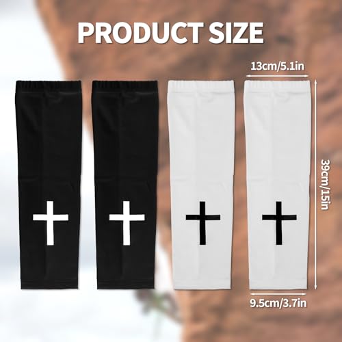BOXOB 2 Pairs Football Arm Sleeves Polyester Cross Faith Arm Cover Sports Gear