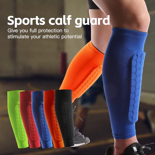 Soccer Shin Guards - Anti-Collision with Honeycomb Pads, 2 Pack - Black / Large