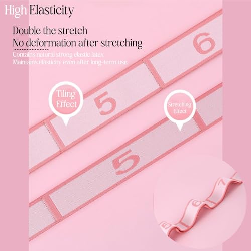 Multi-Loop Stretch Band - Yoga, Pilates, Ballet - Pink - 11 Loops