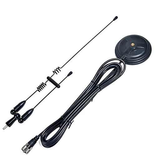 UAYESOK Black Magnetic Mobile Antenna Signal Booster for HT, VHF/UHF