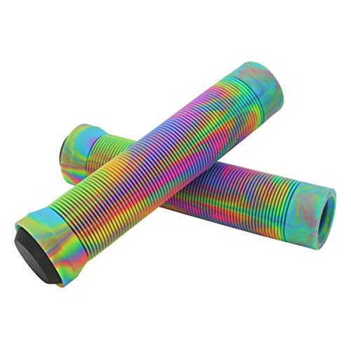 Soft Rubber Bike Handlebar Grips - Non-Slip for Scooters & BMX - U-Rainbow